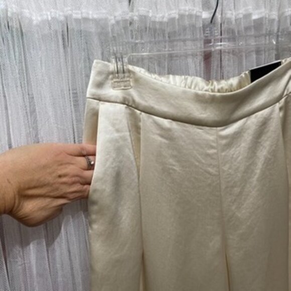 Express Elegant Cream Wide Leg Pants - Picture 2 of 11